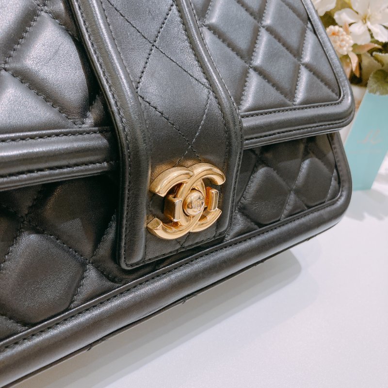 TW4698 Chanel 香奈兒 翻蓋單肩包 羊皮 黑金Elegant CC Flap Bag 26cm Lambskin Black x GHW-9