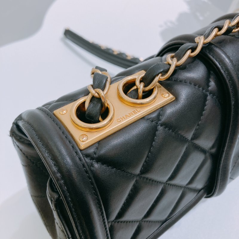 TW4698 Chanel 香奈兒 翻蓋單肩包 羊皮 黑金Elegant CC Flap Bag 26cm Lambskin Black x GHW-12