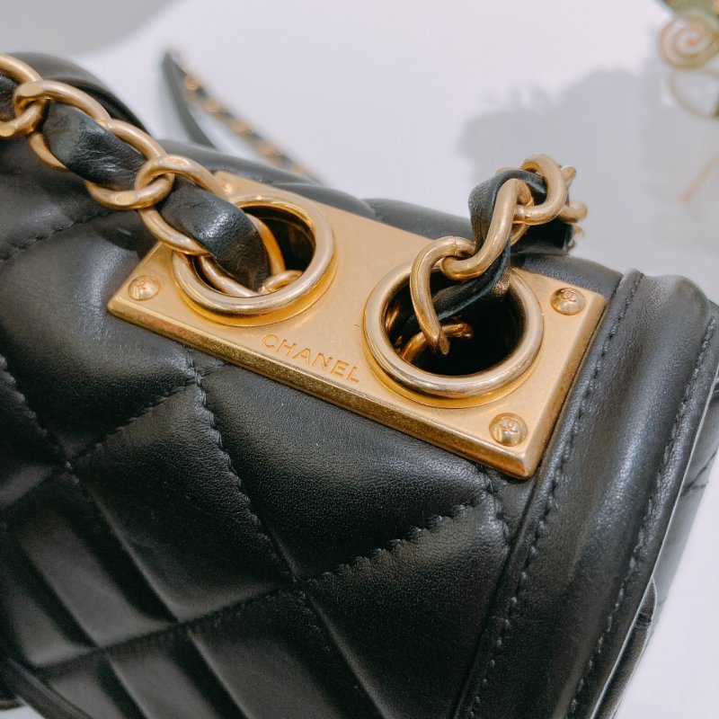 TW4698 Chanel 香奈兒 翻蓋單肩包 羊皮 黑金Elegant CC Flap Bag 26cm Lambskin Black x GHW-13