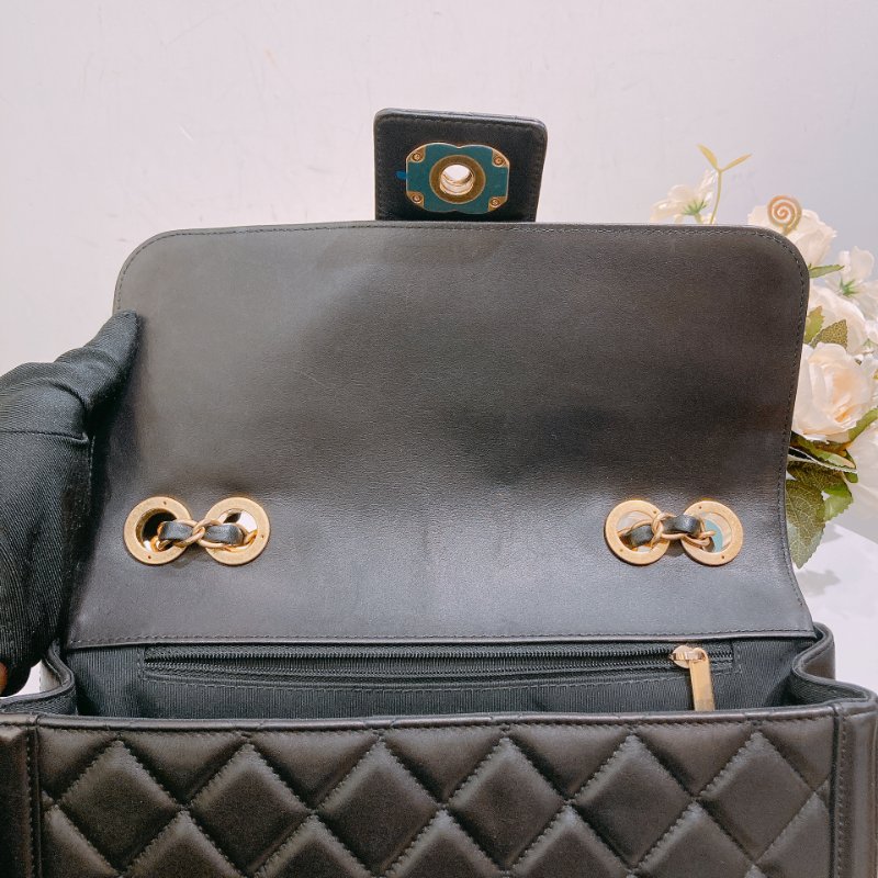 TW4698 Chanel 香奈兒 翻蓋單肩包 羊皮 黑金Elegant CC Flap Bag 26cm Lambskin Black x GHW-15