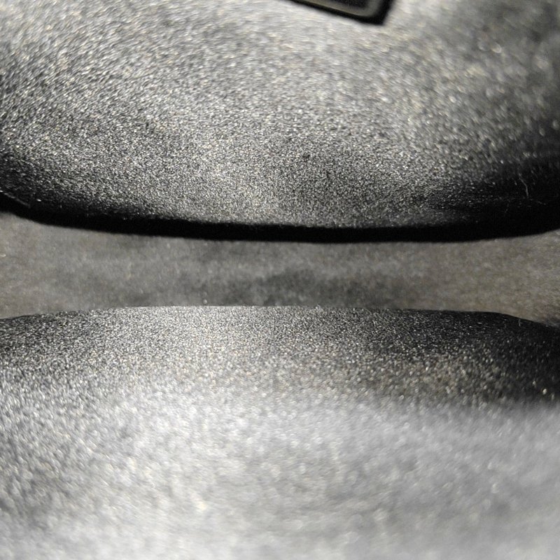 PRADA托特包黑色織物徽標鑲嵌手提包斜挎包單肩包銀色五金 9.8新-8