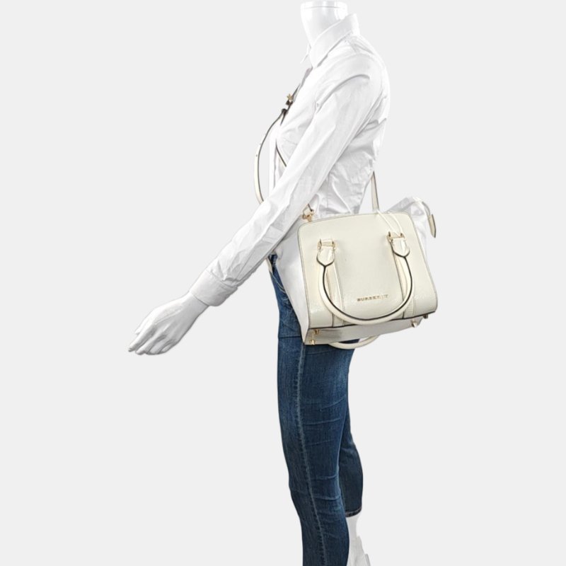 BURBERRY Dinton米色牛皮單肩包手提包斜挎包金色五金可拆卸肩帶-1