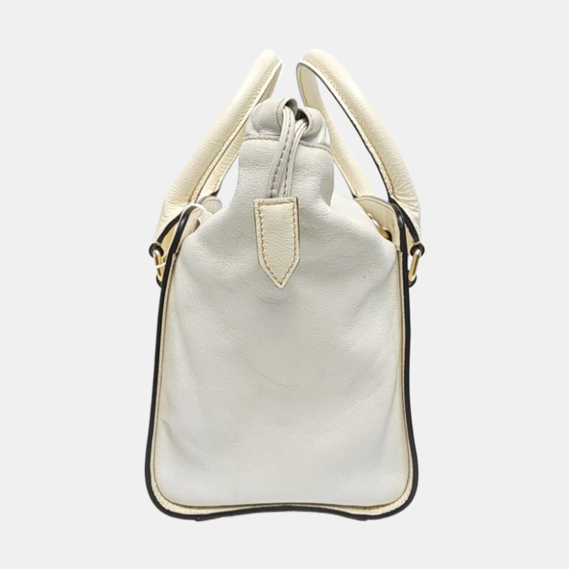 BURBERRY Dinton米色牛皮單肩包手提包斜挎包金色五金可拆卸肩帶-2