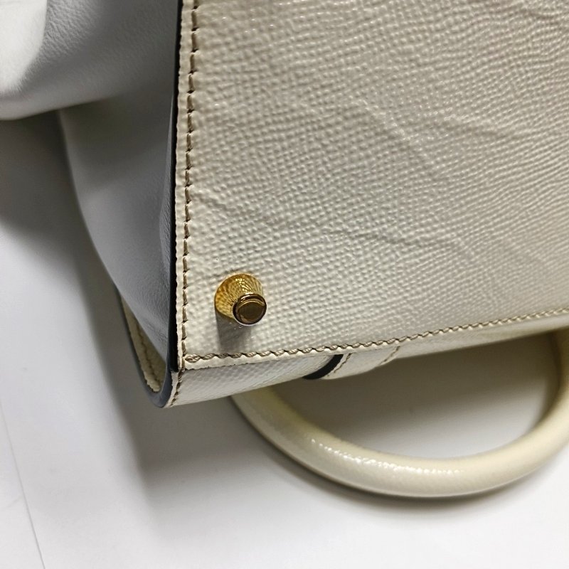 BURBERRY Dinton米色牛皮單肩包手提包斜挎包金色五金可拆卸肩帶-9