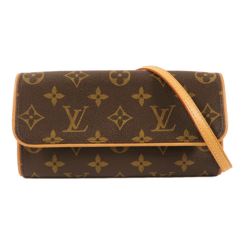 LOUIS VUITTON Monogram Pochette Twin PM金扣肩背袋