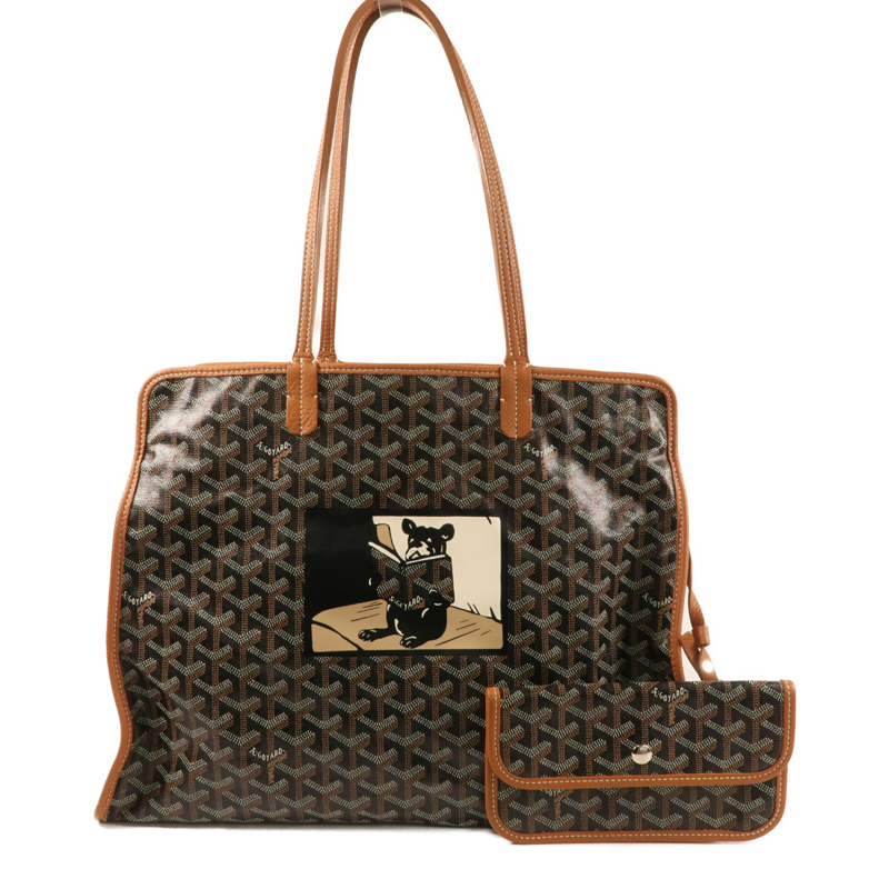 GOYARD 塗層帆布Hardy PM銀扣手挽袋-11