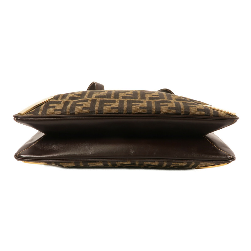 FENDI 帆布Zucca Hobo Bag金扣肩背袋-4