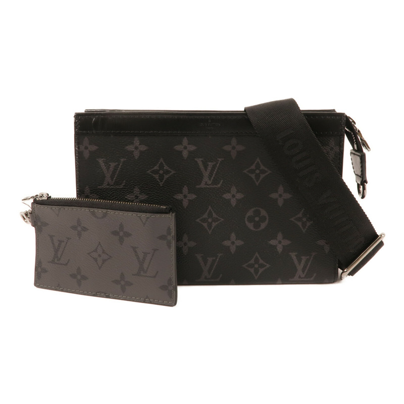 LOUIS VUITTON Monogram Eclipse Gaston銀扣肩背袋-4