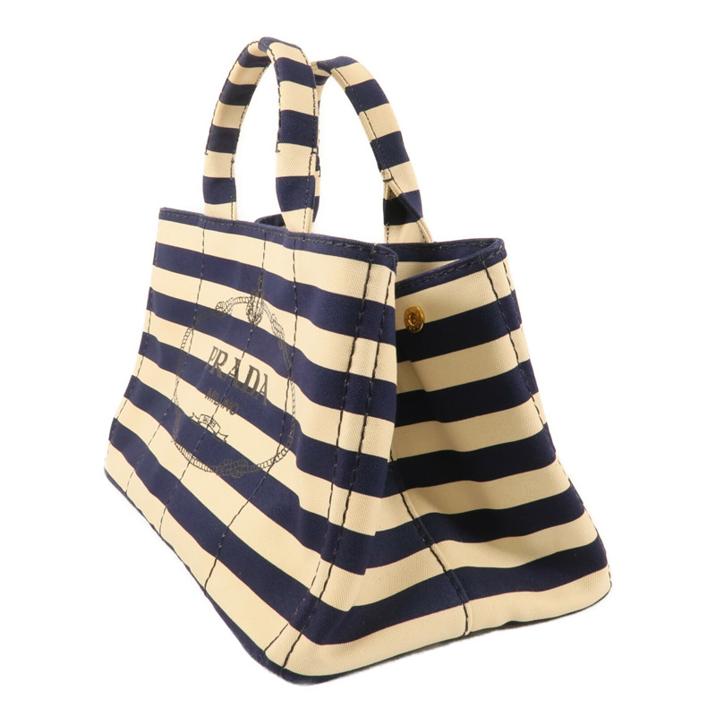 PRADA 帆布Canapa Handbag金扣手挽袋-2