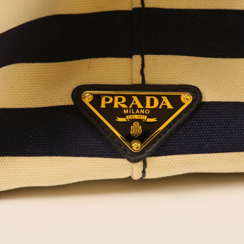PRADA 帆布Canapa Handbag金扣手挽袋-10
