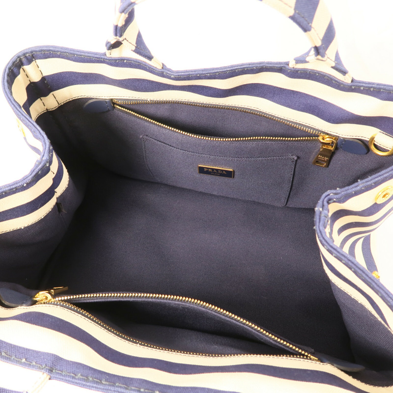 PRADA 帆布Canapa Handbag金扣手挽袋-11