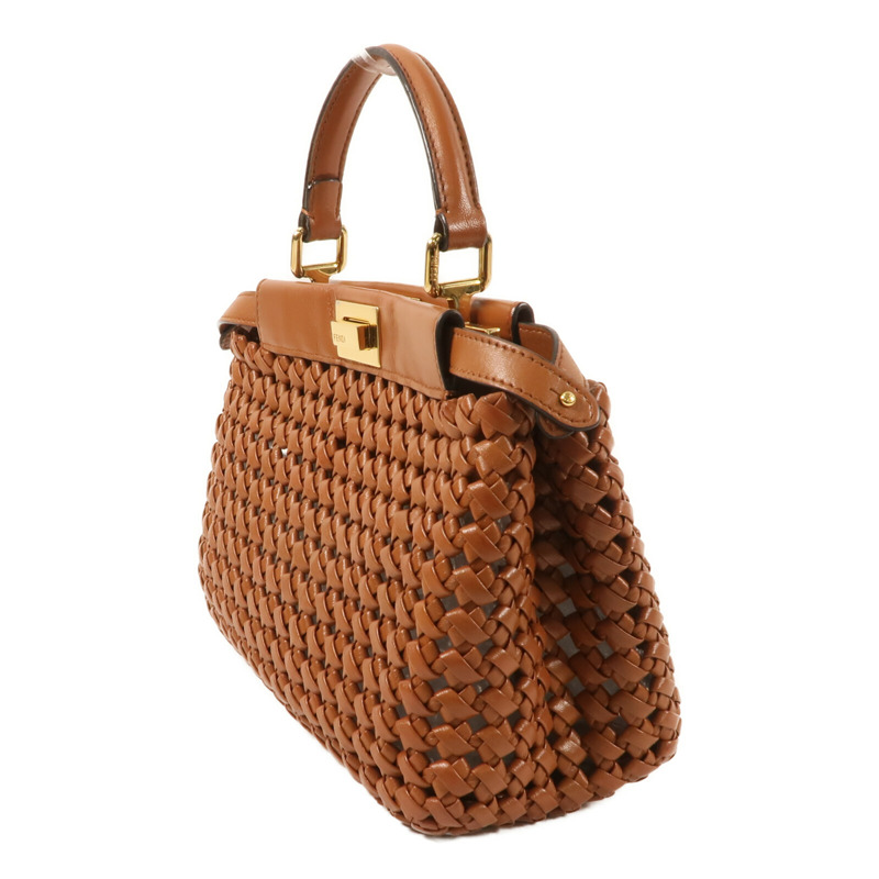 FENDI Nappa皮革Mini Peekaboo金扣手挽肩背兩用袋-1