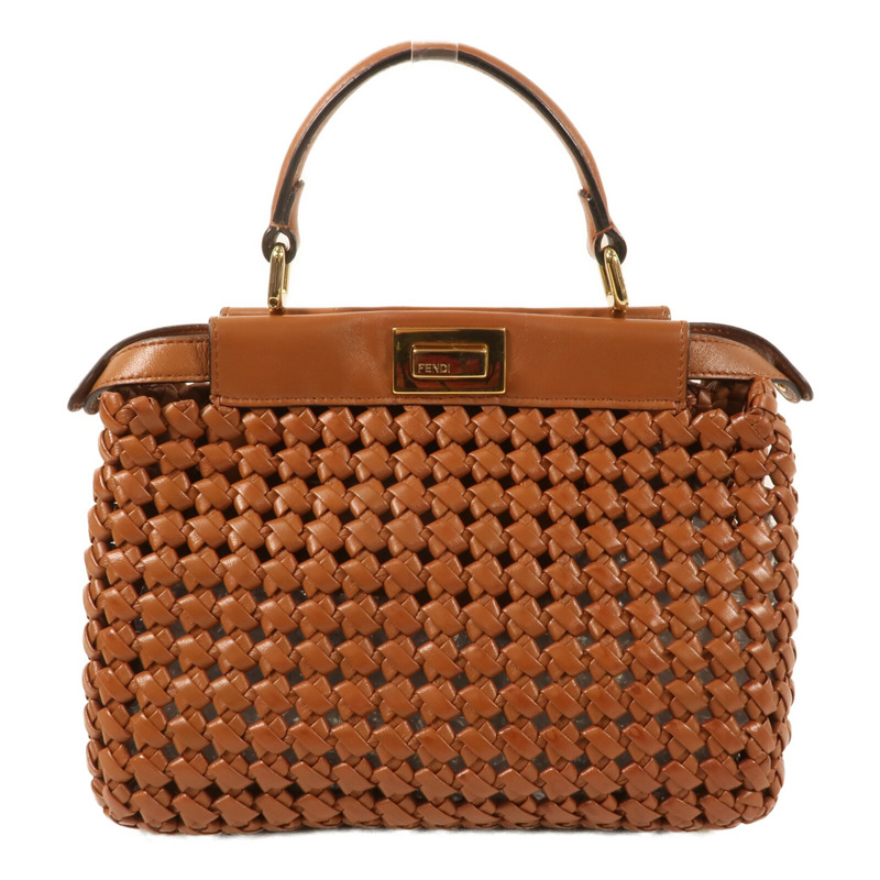 FENDI Nappa皮革Mini Peekaboo金扣手挽肩背兩用袋-2