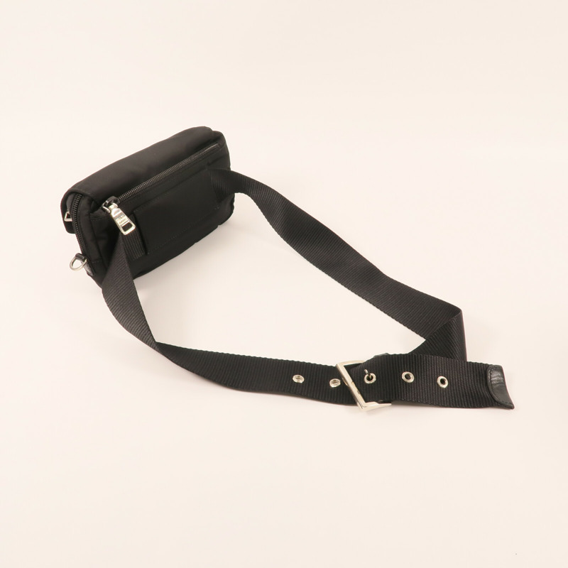 PRADA 尼龍Belt Bag銀扣腰包-3