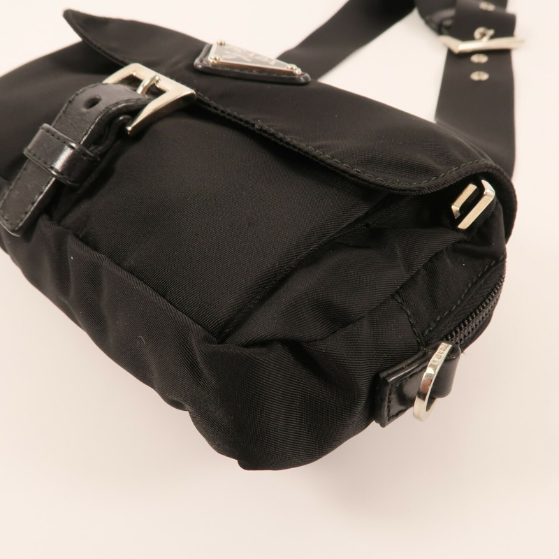 PRADA 尼龍Belt Bag銀扣腰包-5