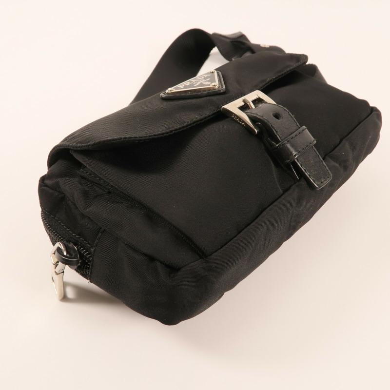 PRADA 尼龍Belt Bag銀扣腰包-6