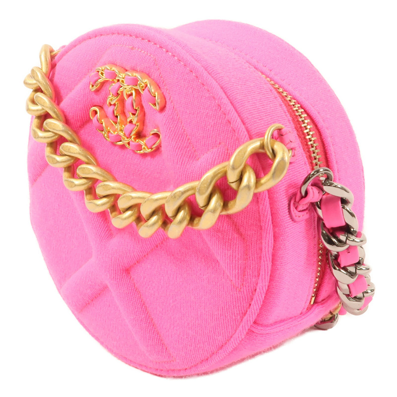 CHANEL 布料Jersey 19金扣鏈帶肩背袋-2