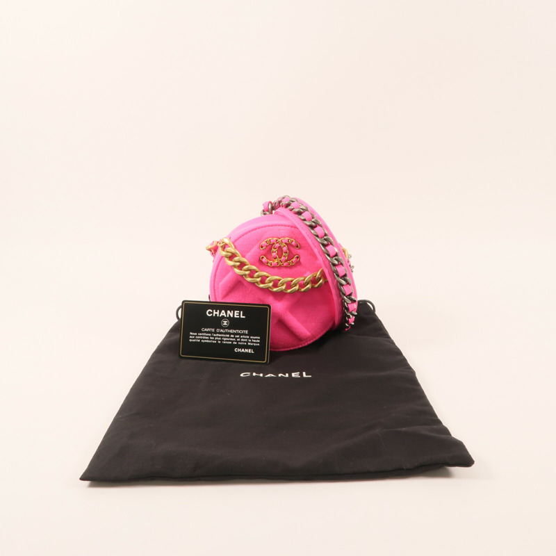 CHANEL 布料Jersey 19金扣鏈帶肩背袋-5