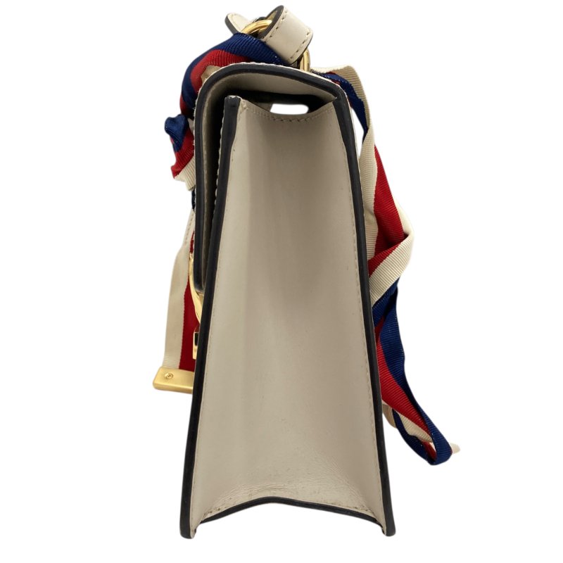 GUCCI 古馳 421332 Small Sylvie Shoulder Bag 小牛皮 肩背包 白色 金釦-2