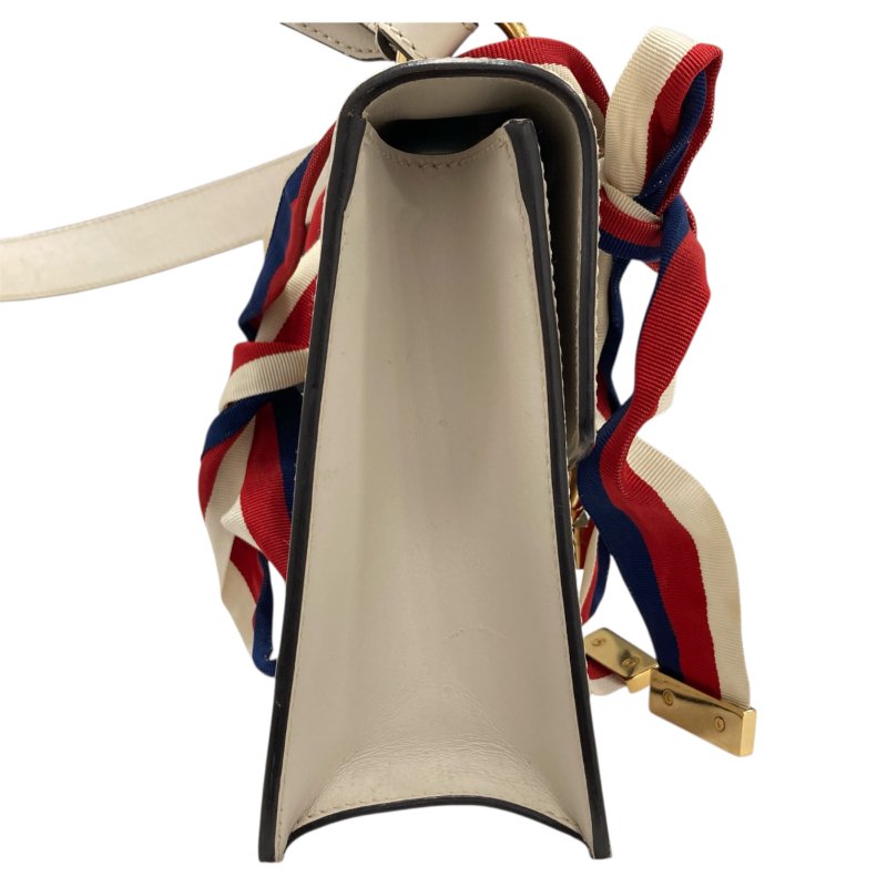 GUCCI 古馳 421332 Small Sylvie Shoulder Bag 小牛皮 肩背包 白色 金釦-3