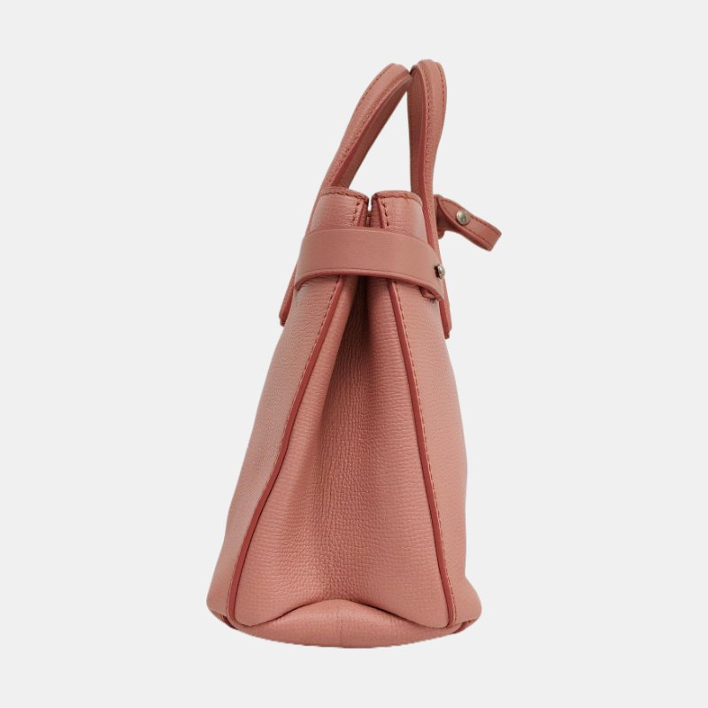 BURBERRY The Banner小號粉色牛皮單肩包手提包斜挎包銀色五金可拆卸肩帶-2