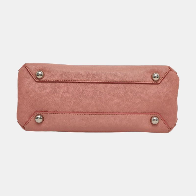 BURBERRY The Banner小號粉色牛皮單肩包手提包斜挎包銀色五金可拆卸肩帶-5