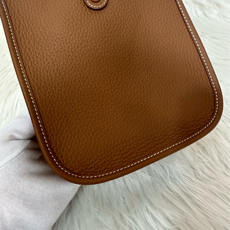 Hermes 金棕色銀釦mini evelyne-8