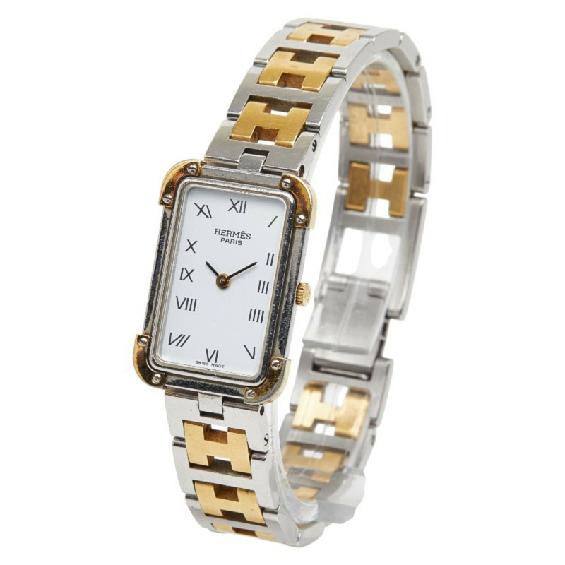 愛馬仕 Cloiseur CR1.240 瑞士石英白色錶盤不鏽鋼女錶-1