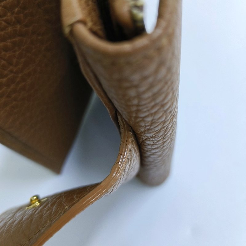 BVLGARI卡其色織物提花錢包金色五金-8