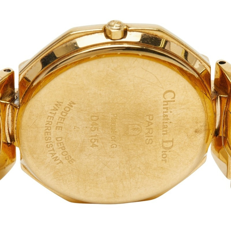 Dior Depose Octagon腕錶 D45154 瑞士石英錶 金色錶盤 不鏽鋼男士腕錶-5