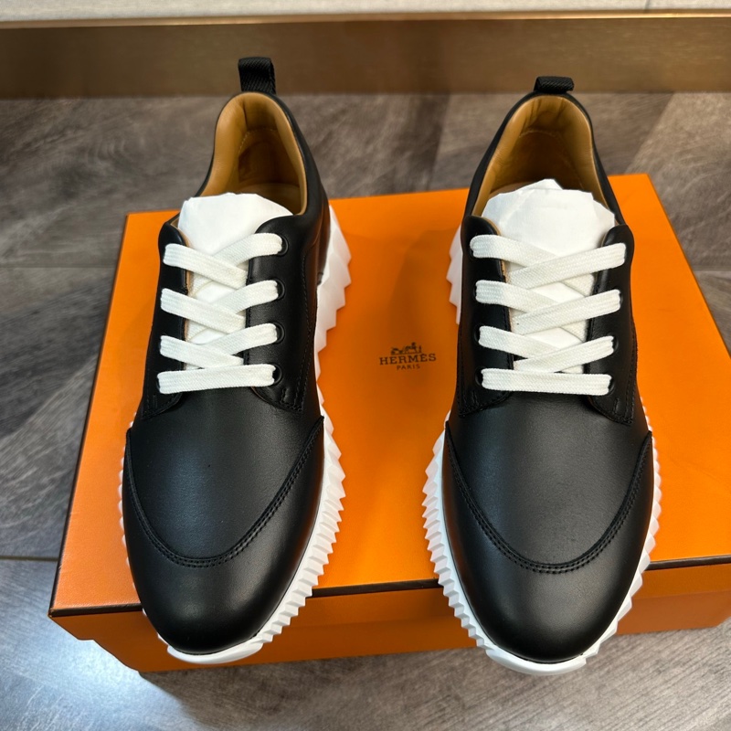 閒置新，未使用 Hermes 愛馬仕 全皮運動鞋 休閒鞋 厚底超輕 簡約低調 百搭時尚 女款 黑色-0