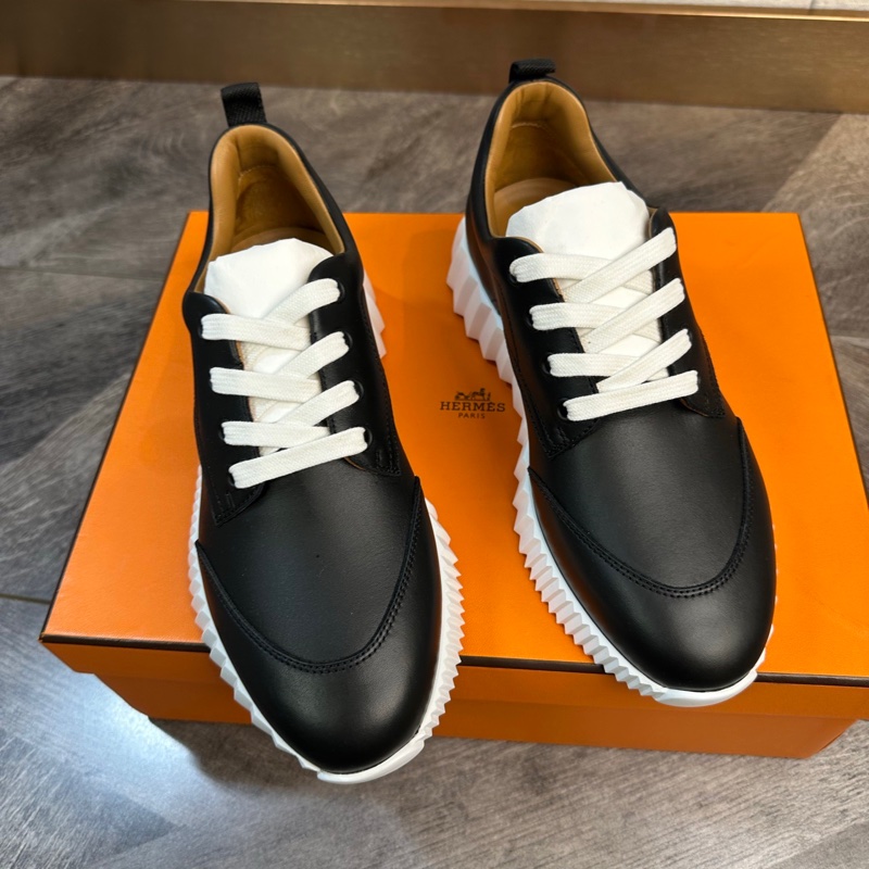 閒置新，未使用 Hermes 愛馬仕 全皮運動鞋 休閒鞋 厚底超輕 簡約低調 百搭時尚 女款 黑色-2