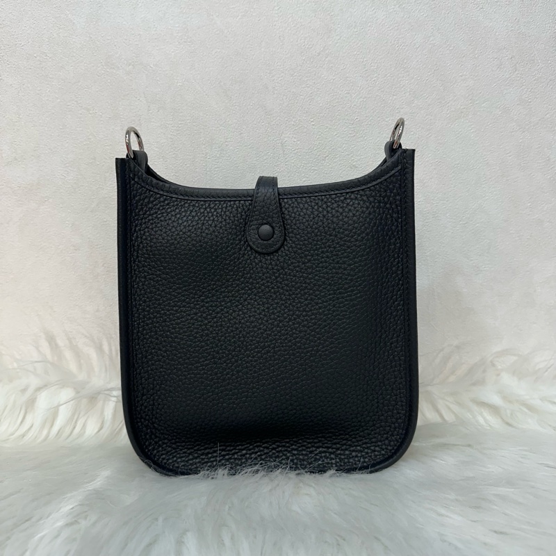 hermes 89黑TC皮銀扣mini evelyne-1
