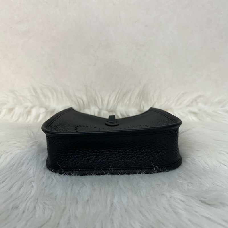 hermes 89黑TC皮銀扣mini evelyne-2