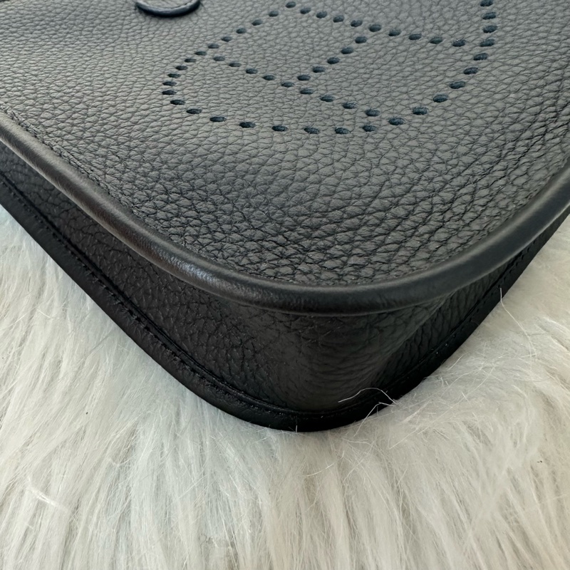 hermes 89黑TC皮銀扣mini evelyne-3