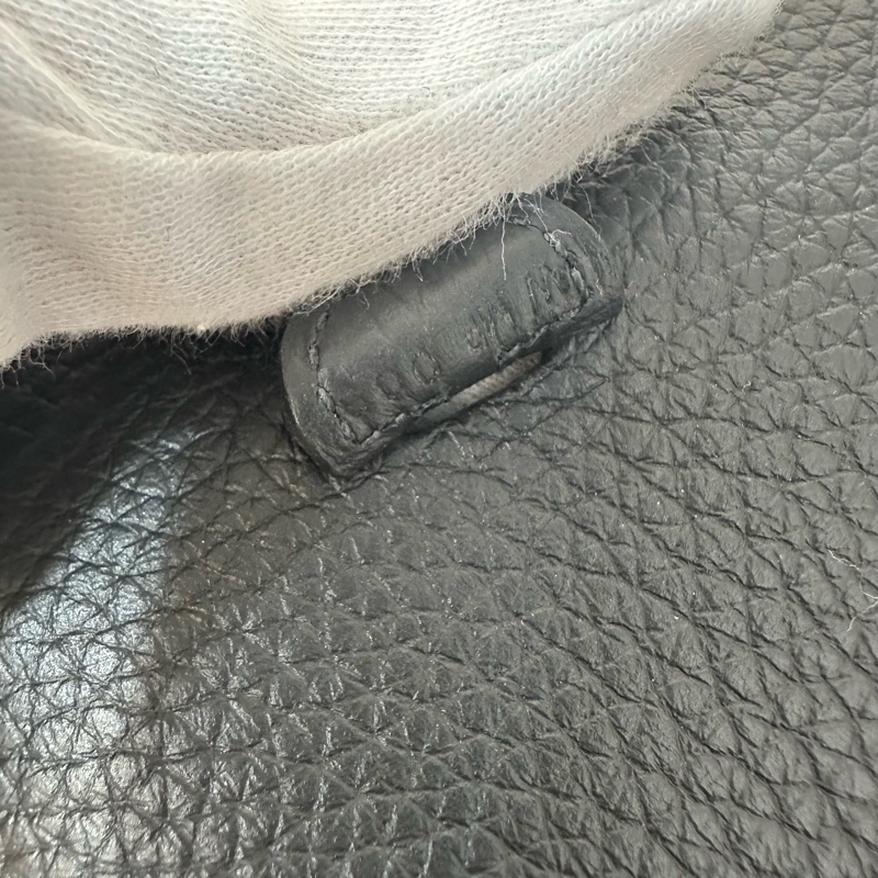 hermes 89黑TC皮銀扣mini evelyne-6