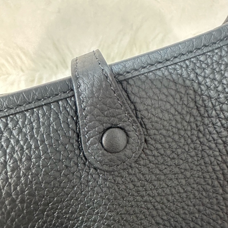 hermes 89黑TC皮銀扣mini evelyne-8