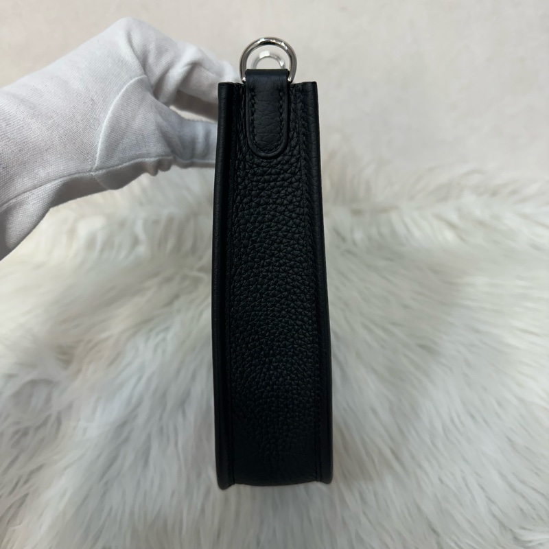 hermes 89黑TC皮銀扣mini evelyne-9