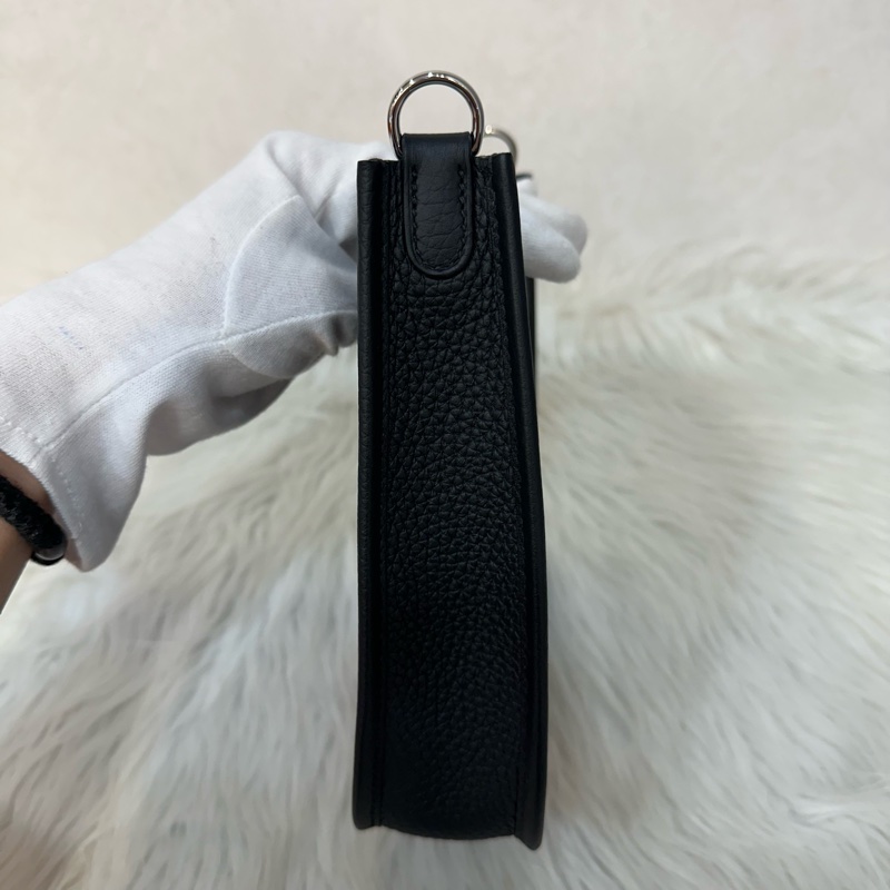 hermes 89黑TC皮銀扣mini evelyne-10