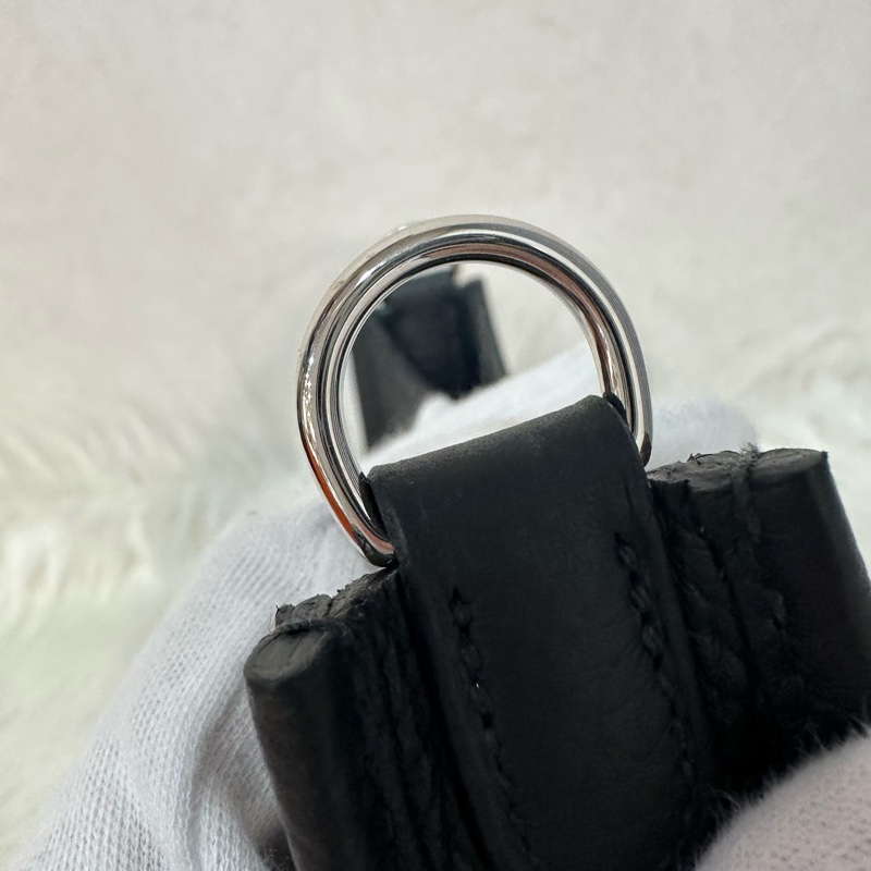 hermes 89黑TC皮銀扣mini evelyne-11