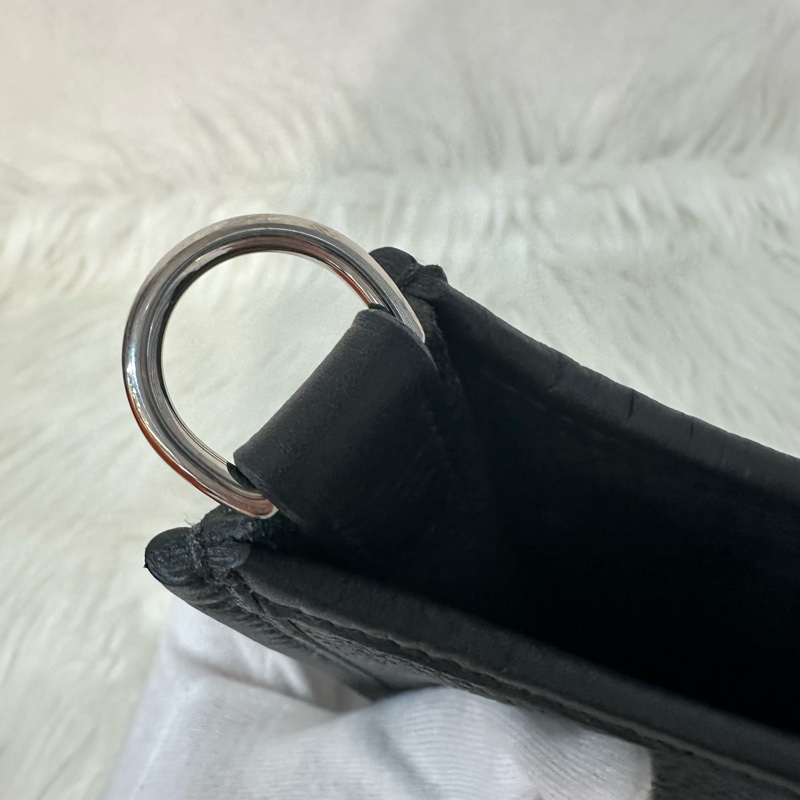 hermes 89黑TC皮銀扣mini evelyne-12