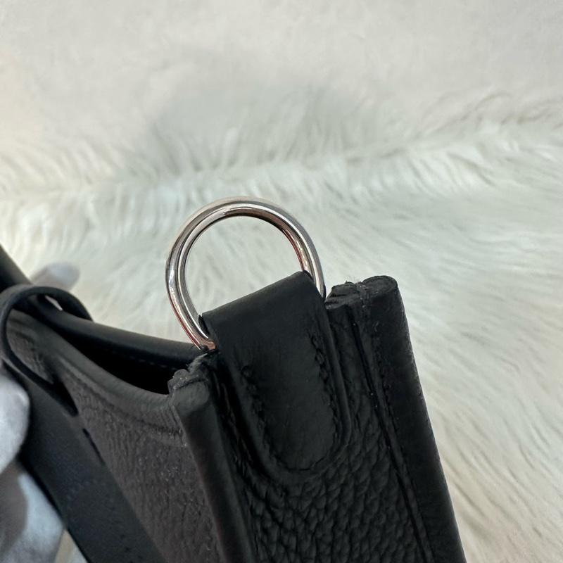 hermes 89黑TC皮銀扣mini evelyne-13
