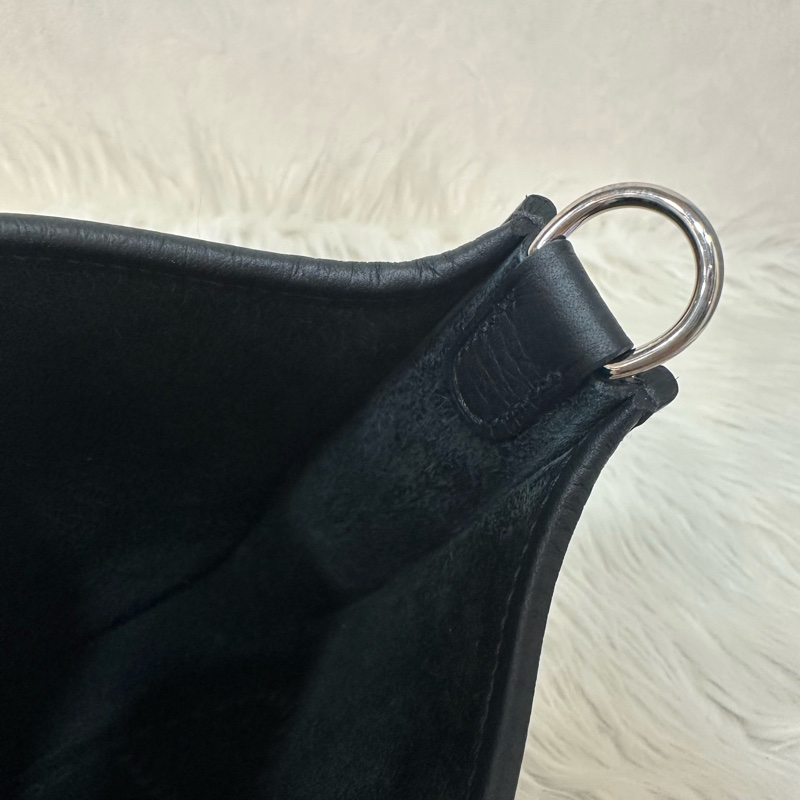 hermes 89黑TC皮銀扣mini evelyne-21