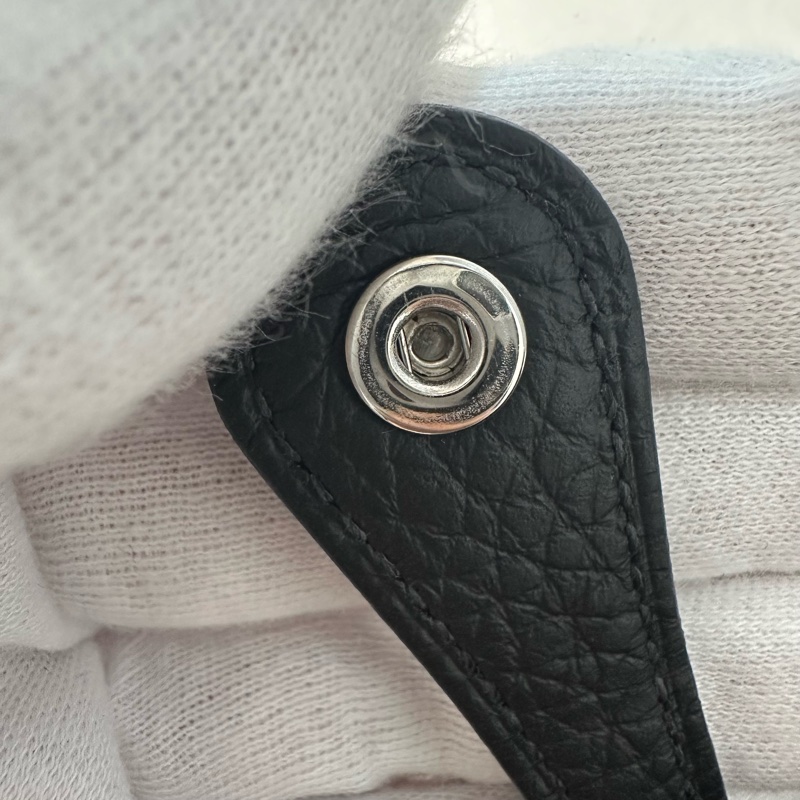 hermes 89黑TC皮銀扣mini evelyne-26