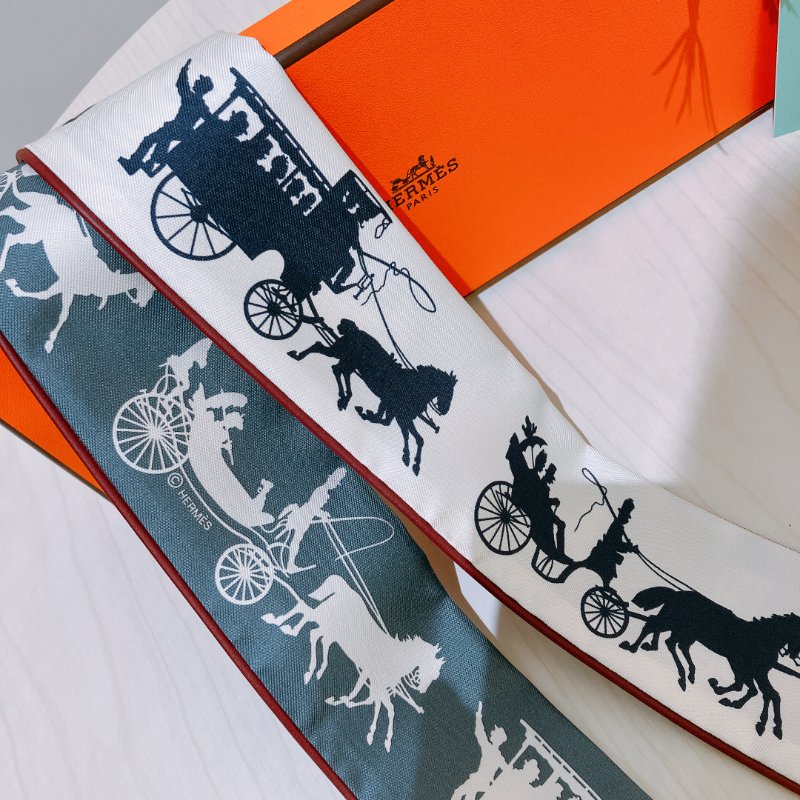 TK1939	 Hermes  愛馬仕 雙面 Twilly Paris En Roue Libre De Tout raie / caban / ardoise-2