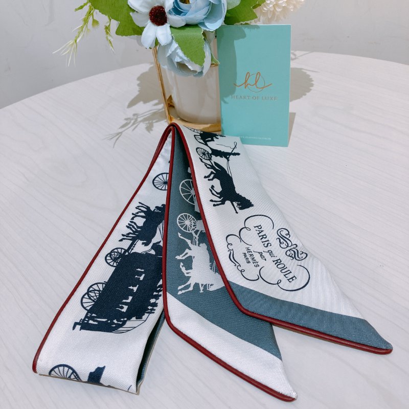 TK1939	 Hermes  愛馬仕 雙面 Twilly Paris En Roue Libre De Tout raie / caban / ardoise-9