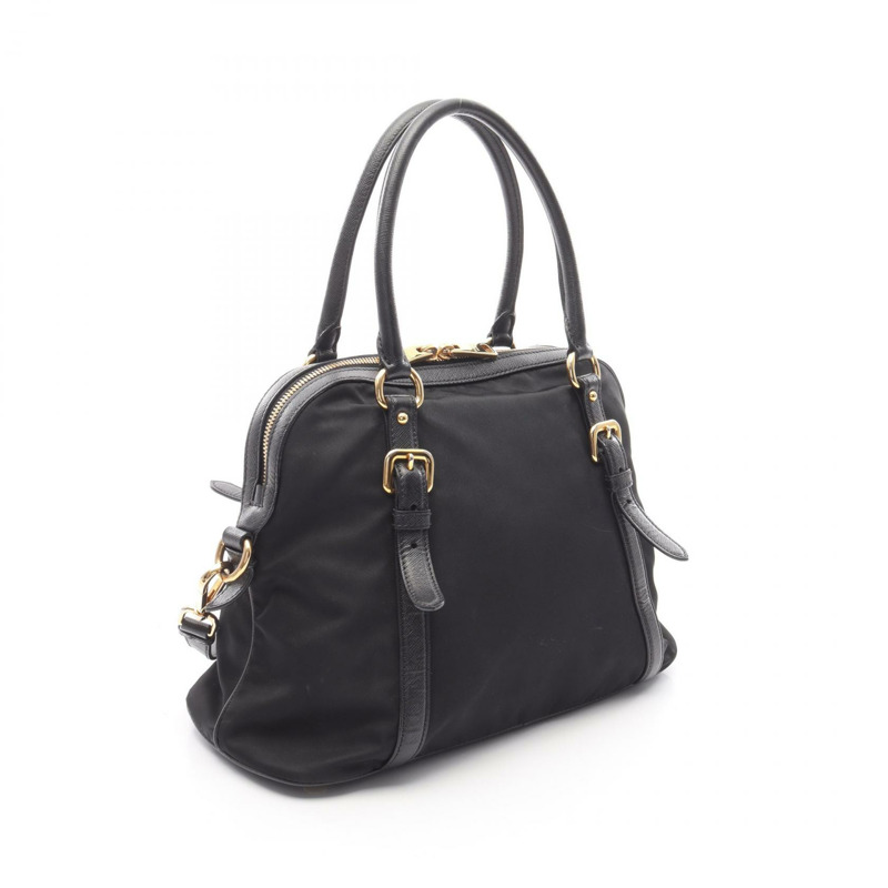 PRADA TESSUTO SAFFIANO 單肩手提包 1BB013 尼龍 Saffiano 皮革 黑色 二手-1