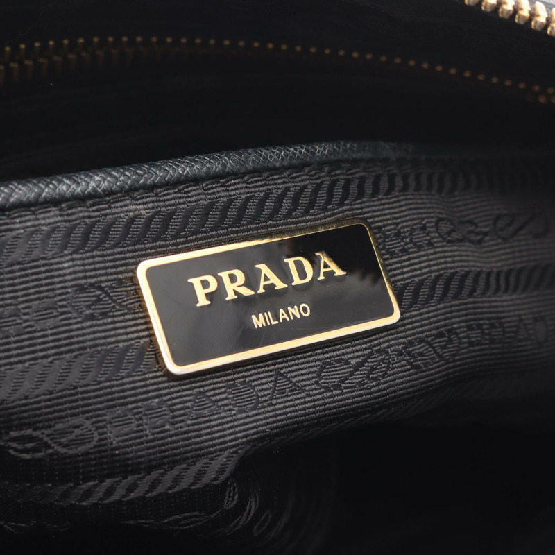 PRADA TESSUTO SAFFIANO 單肩手提包 1BB013 尼龍 Saffiano 皮革 黑色 二手-3