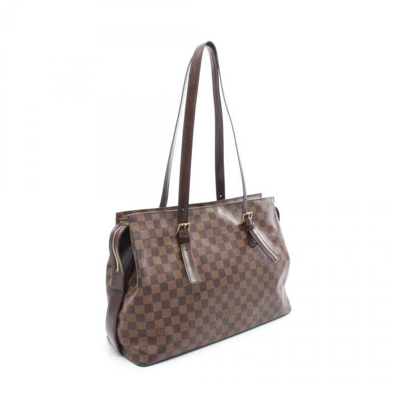 路易威登 切爾西托特單肩包 N51119 Damier 帆布皮革 Ebene 二手-1