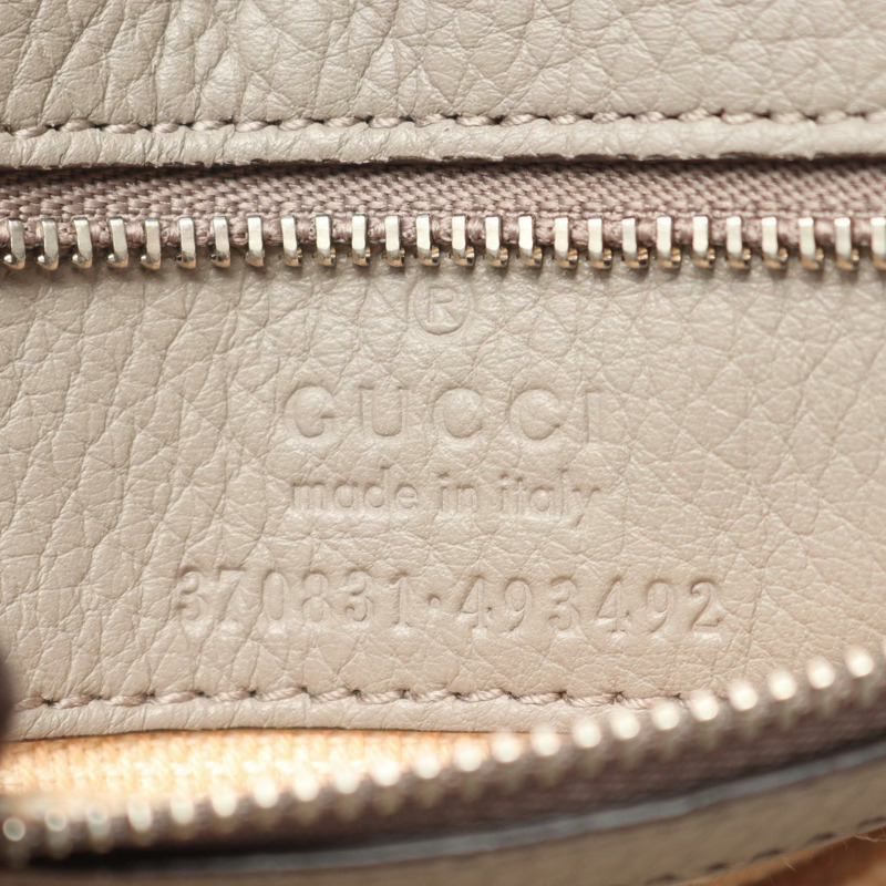 GUCCI Bamboo Daily 2Way 肩背手提包 370831 皮革 灰色 二手 女士-3